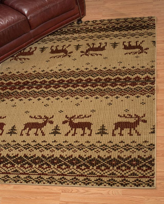Affinity Embroidered Moose Rug