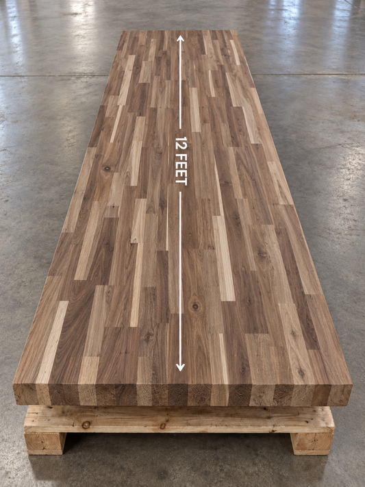 Acacia Wood Butcher Block Countertop 12 ft. L x 25 in. W x 1-1/2 in. Thick