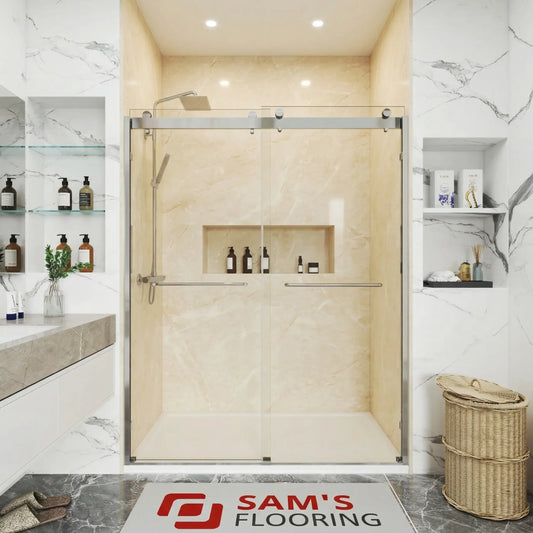 Double Sliding Semi Frameless Shower Door - DS10