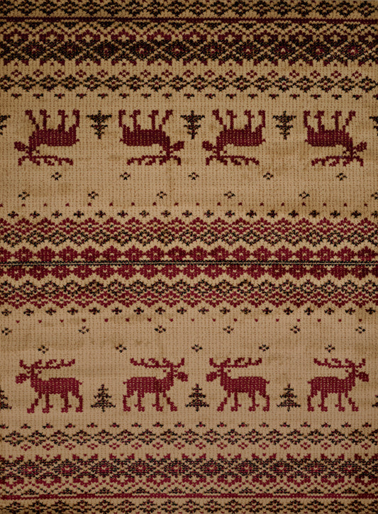 Affinity Embroidered Moose Rug