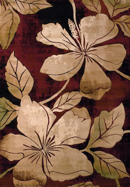 Contours Floral Canvas Rug