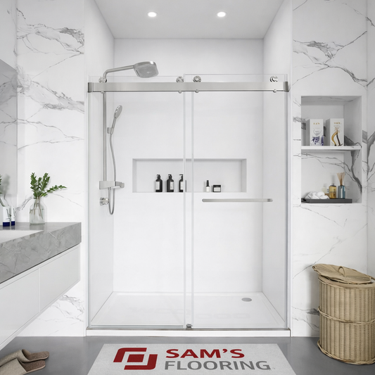 Soft-Closing Double Sliding Frameless Shower Door with One Finger Pull - DS13H