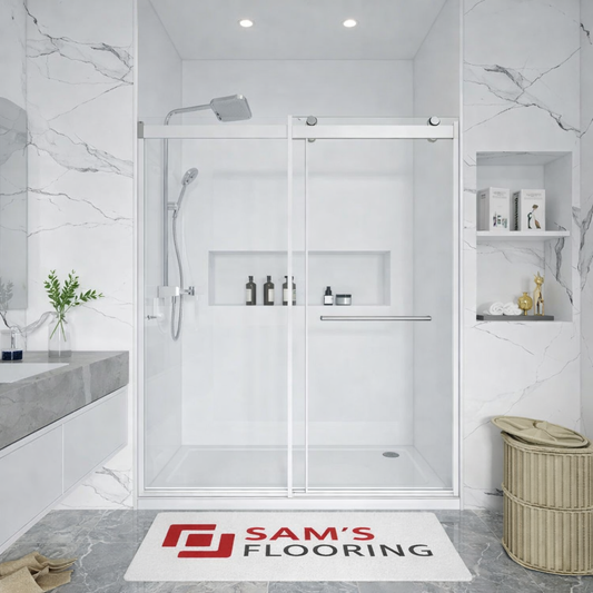 Double Sliding Frameless Shower Door Aluminum Guide Rail - DS03