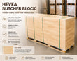Hevea Wood Butcher Block Countertop Pallet 10 ft. L x 25 in. W x 1-1/2 in. Thick