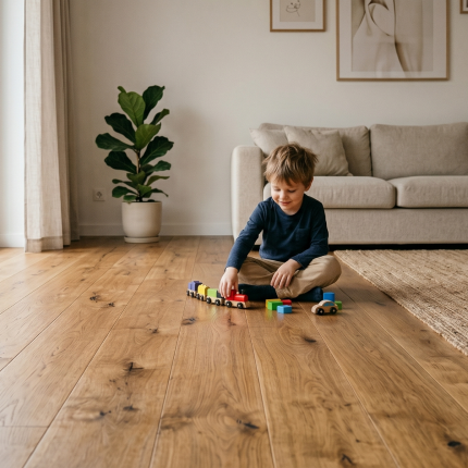 Beige Solid Hardwood Flooring