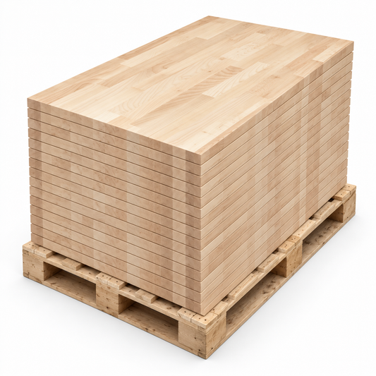 Hevea Wood Island Butcher Block Countertop 8 ft. L x 39 in. W x 1-1/2 in. Thick (30 pcs in Pallet)