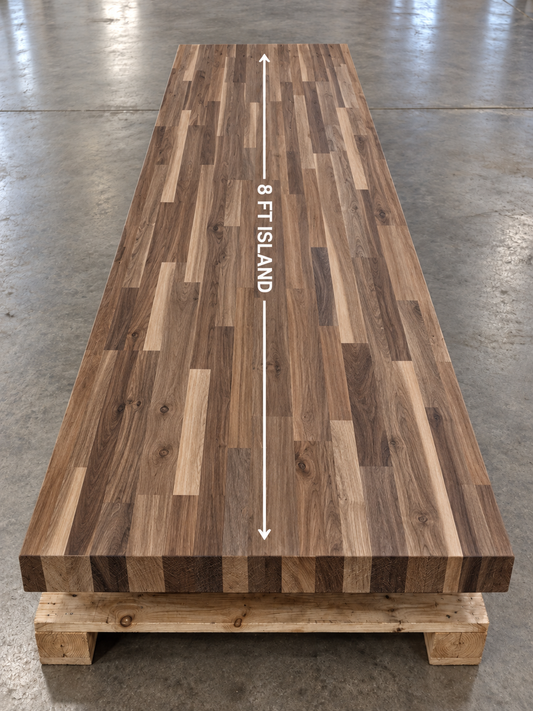 Acacia Island Butcher Block Countertop 8 ft. L x 39 in. W x 1-1/2 in. Thick (30 pcs in Pallet)