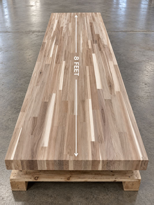 Acacia Wood Butcher Block Countertop 8 ft. L x 25 in. W x 1-1/2 in. Thick
