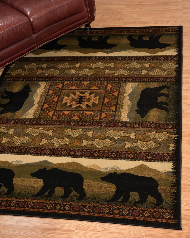 Affinity Black Bears Rug - Lodge