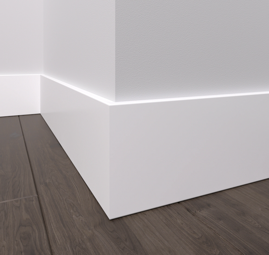 16 Ft Primed White Pine 5.5 Inch Square Baseboard Molding