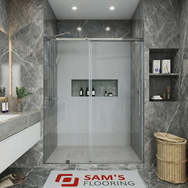 Soft-Closing Single Sliding Frameless Shower Door - SS12