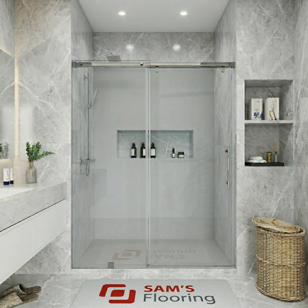 Soft-Closing Single Sliding Frameless Shower Door - SS08