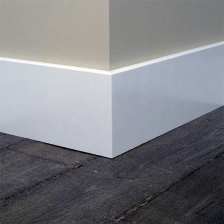 16 Ft Primed White Pine 7.5 Inch Square Baseboard Molding