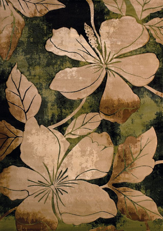 Contours Floral Canvas Rug